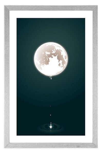 Plakat s paspartuom zadivljujući mjesec