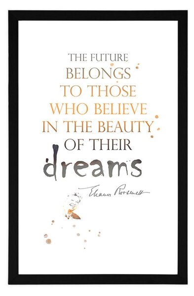 Plakat s paspartuom motivacijski citat - Eleanor Roosevelt