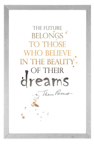 Plakat s paspartuom motivacijski citat - Eleanor Roosevelt