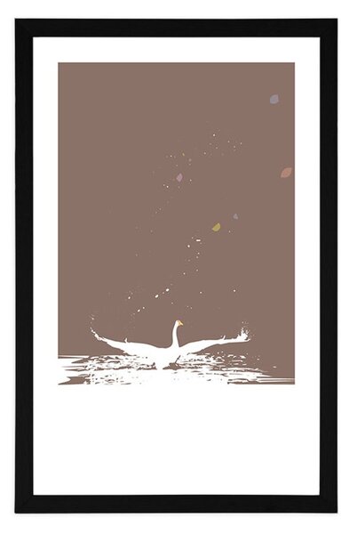 Plakat s paspartuom labuđe jezero