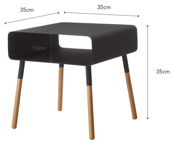 Crni pomoćni stolić YAMAZAKI Plain, visina 35 cm