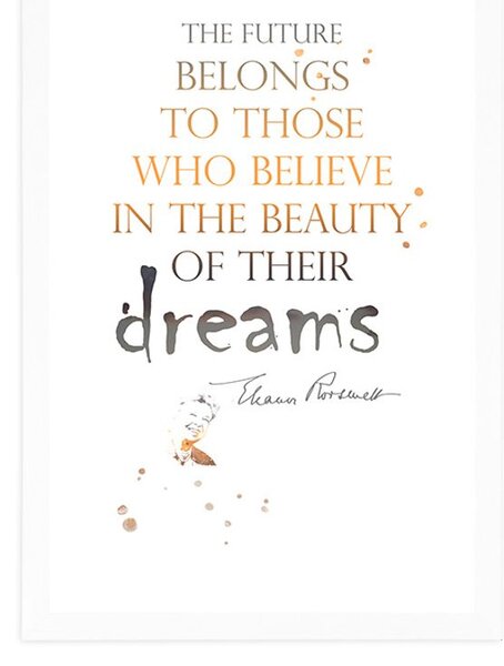 Plakat s paspartuom motivacijski citat - Eleanor Roosevelt