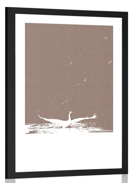 Plakat s paspartuom labuđe jezero