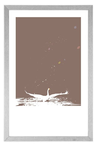 Plakat s paspartuom labuđe jezero