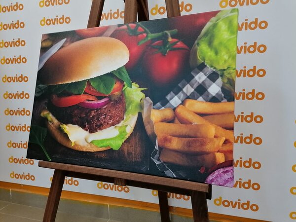 Slika hamburger s pomfrijem