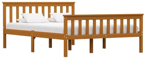 VidaXL Okvir za krevet od masivne borovine boja meda 140 x 200 cm