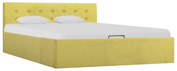 VidaXL Hidraulični okvir za krevet od tkanine limeta-žuti 140 x 200 cm