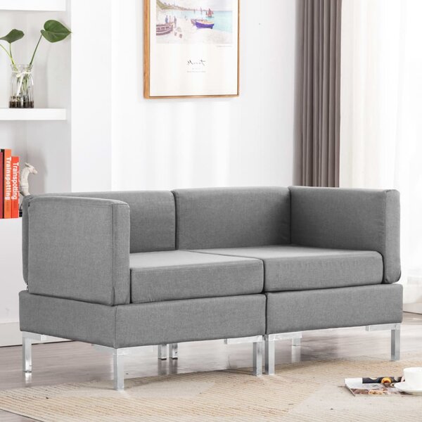 VidaXL Modularne kutne sofe s jastucima 2 kom od tkanine svjetlosive