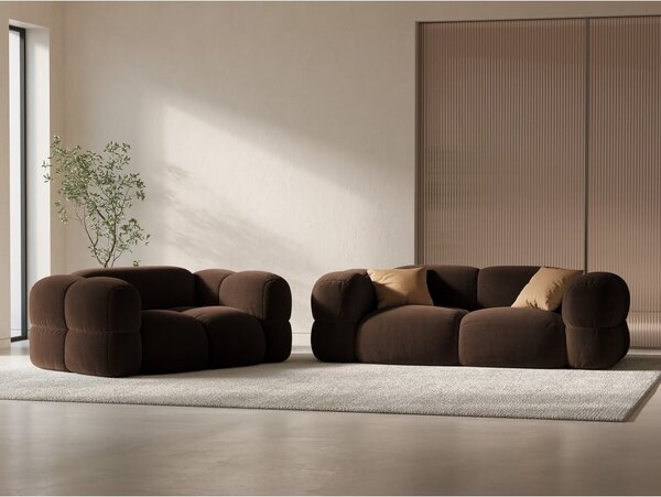 Tamno smeđa baršunasti sofa 180 cm Loretto – Cosmopolitan Design