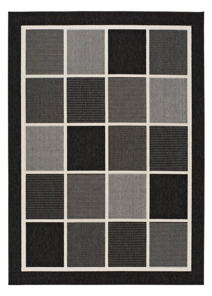 Crno-sivi vanjski tepih Universal Nicol Squares, 120 x 170 cm