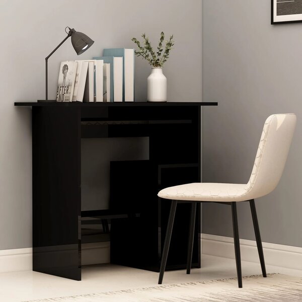 VidaXL Radni stol visoki sjaj crni 80 x 45 x 74 cm od iverice