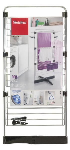 Siva/u srebrnoj boji sušilica za rublje 22 m Thunder – Metaltex
