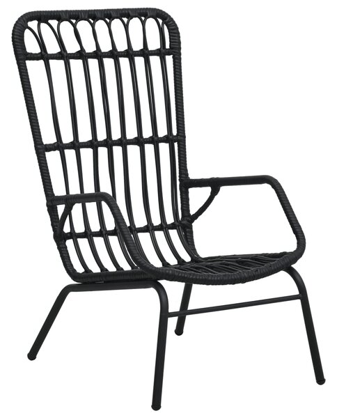 VidaXL Vrtna stolica od poliratana crna