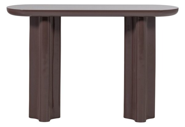 Tamno smeđi pomoćni stol u sjajnom dekoru 35x120 cm Evara – WOOOD