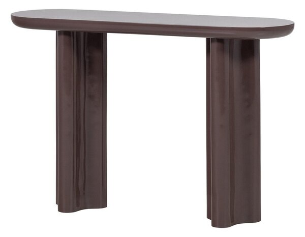 Tamno smeđi pomoćni stol u sjajnom dekoru 35x120 cm Evara – WOOOD