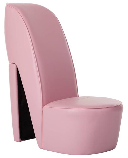 VidaXL Stolica u obliku visoke pete od umjetne kože ružičasta