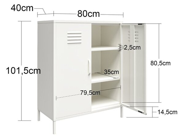 Crni metalni ormarić 40x102x80 cm Mission District – Støraa