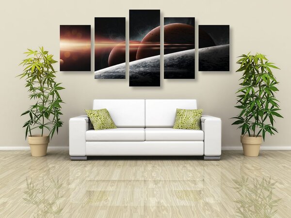 5-dijelna slika planeti u galaksiji