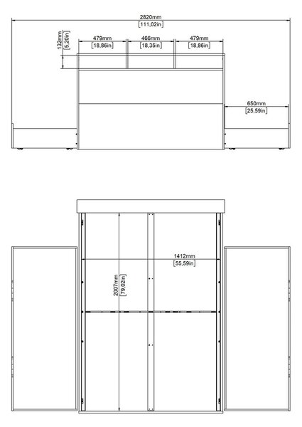 Bračni krevet u dekoru hrasta s prostorom za odlaganje bez podnice 140x200 cm u prirodnoj boji Ikast – Tvilum