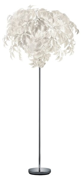Bijela podna svjetiljka Trio Leavy, visina 180 cm