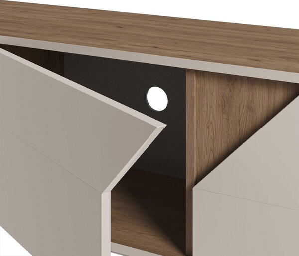 Krem/u prirodnoj boji komoda u dekoru hrasta 150x55x35 cm Lilou – Marckeric