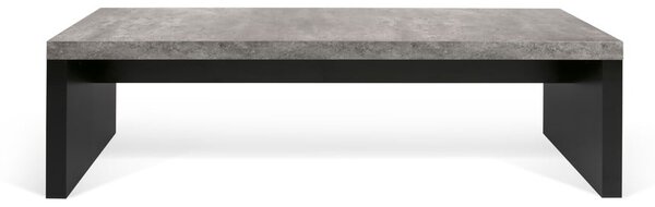 Crno-siva klupa s detaljima od betona Temahome Detroit, 140 x 43 cm
