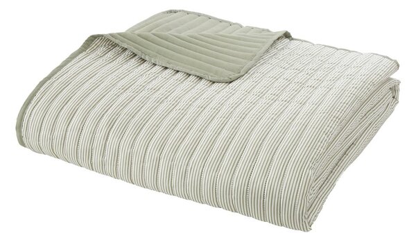Zeleni prošiven prekrivač 220x230 cm Stripe – Catherine Lansfield