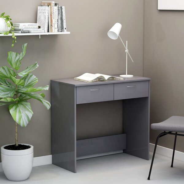 VidaXL Radni stol visoki sjaj sivi 80 x 40 x 75 cm od iverice
