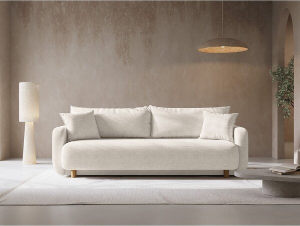Krem sklopiva/s prostorom za odlaganje sofa 231 cm Elen – Micadoni