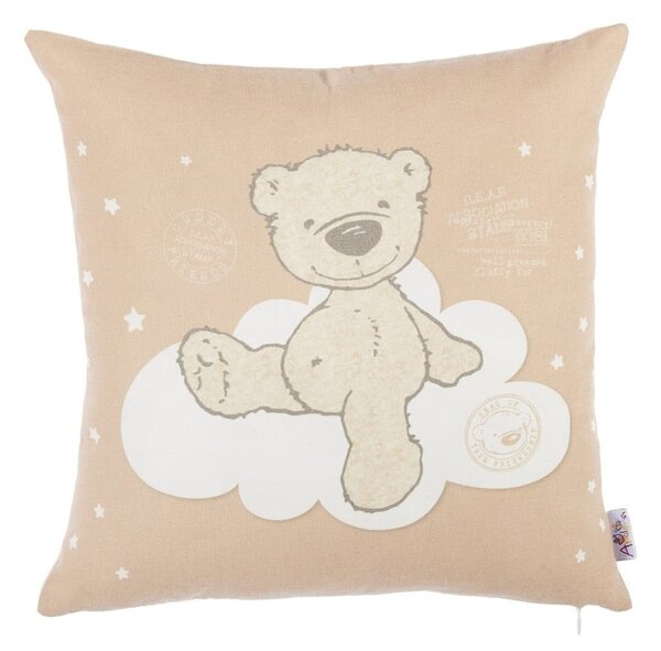 Smeđa pamučna navlaka za jastuk Mike & Co. NEW YORK Bear, 35 x 35 cm