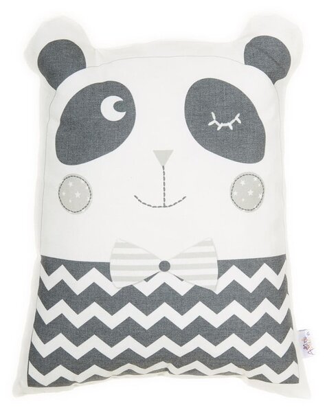 Sivi pamučni dječji jastuk Mike & Co. NEW YORK Pillow Toy Panda, 25 x 36 cm