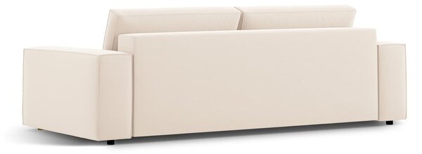 Bež baršunasti sklopiva/s prostorom za odlaganje sofa 247 cm Jodie – Micadoni