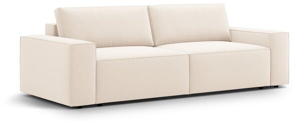 Bež baršunasti sklopiva/s prostorom za odlaganje sofa 247 cm Jodie – Micadoni