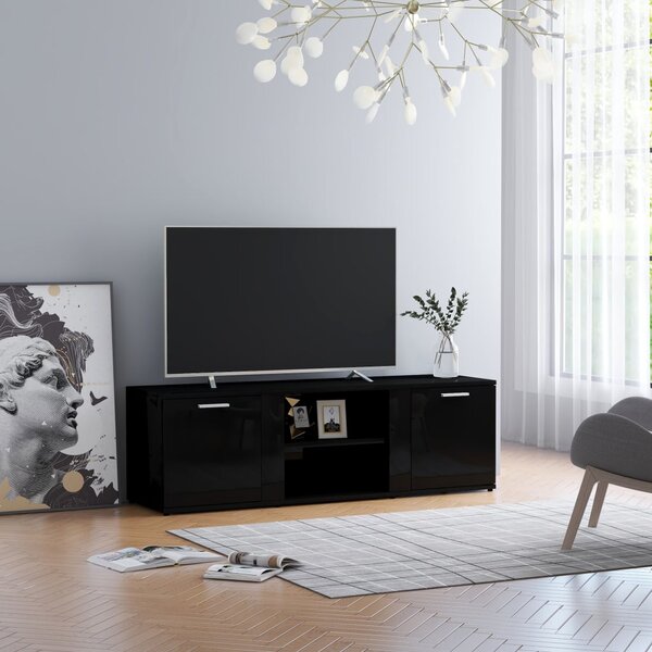 VidaXL TV ormarić visoki sjaj crni 120 x 34 x 37 cm od iverice