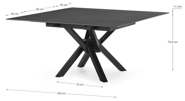 Proširiv blagovaonski stol s dodatnom pločom s kamenom pločom stola 90x150 cm Arlene – Marckeric