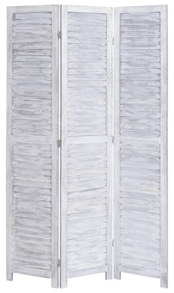 VidaXL Sobna pregrada s 3 panela siva 105 x 165 cm drvena