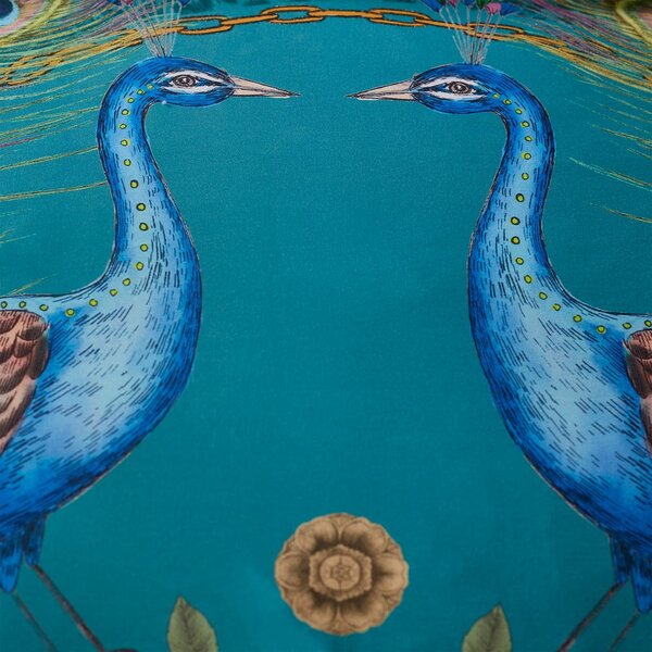 Plavozelena posteljina za bračni krevet od pamučnog satena 200x200 cm Xanadu Peacock – Matthew Williamson