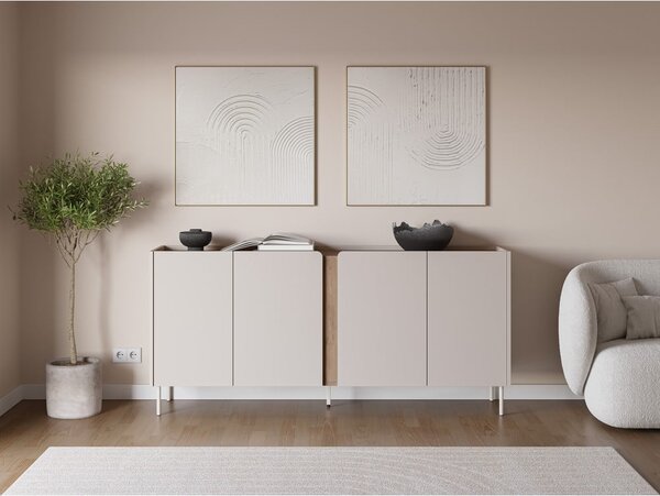 Krem/u prirodnoj boji komoda u dekoru hrasta 180x82x40 cm Lucile – Marckeric