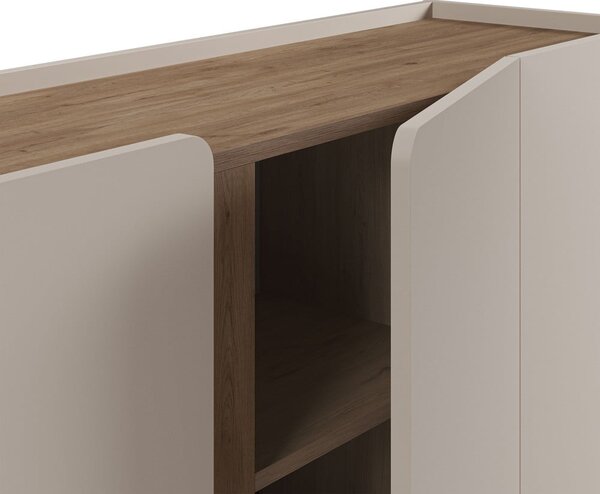 Krem/u prirodnoj boji komoda u dekoru hrasta 180x82x40 cm Lucile – Marckeric