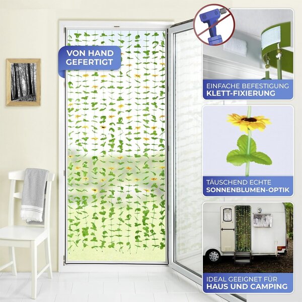 Žuta /zelena zavjesa za vrata 90x190 cm Sunflowers – Maximex