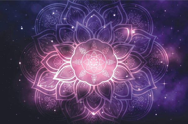 Tapeta Mandala s pozadinom galaksije