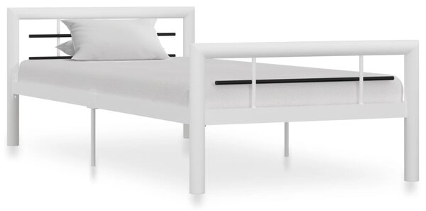 VidaXL Okvir za krevet bijelo-crni metalni 100 x 200 cm