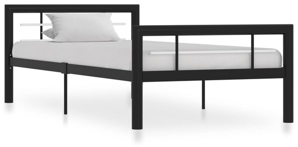 VidaXL Okvir za krevet crno-bijeli metalni 100 x 200 cm