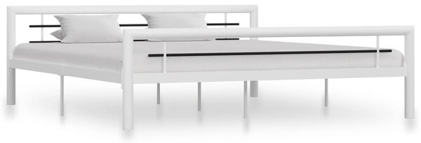 VidaXL Okvir za krevet bijelo-crni metalni 180 x 200 cm