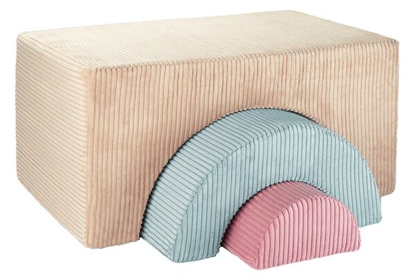 Svjetlo smeđi set mekanih igrački od pjene od samta 75x49x37 cm Rainbow Montessori – Wigiwama