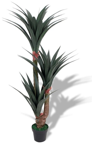 VidaXL Umjetna Yucca biljka s lončanicom 155 cm zelena