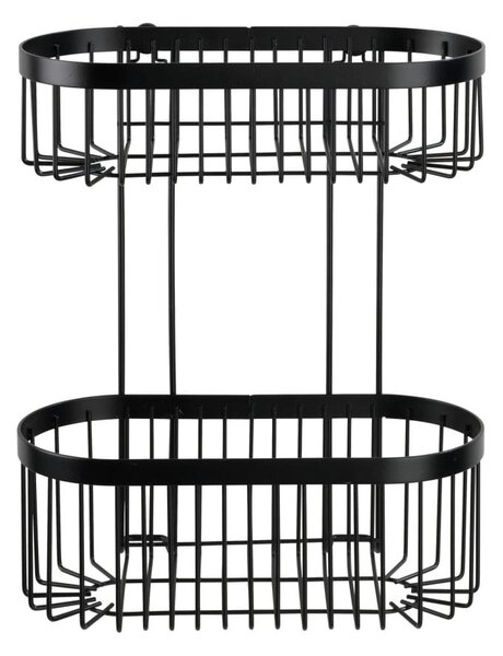 Crna zidna košara Wenko Classic Plus 2 Tier