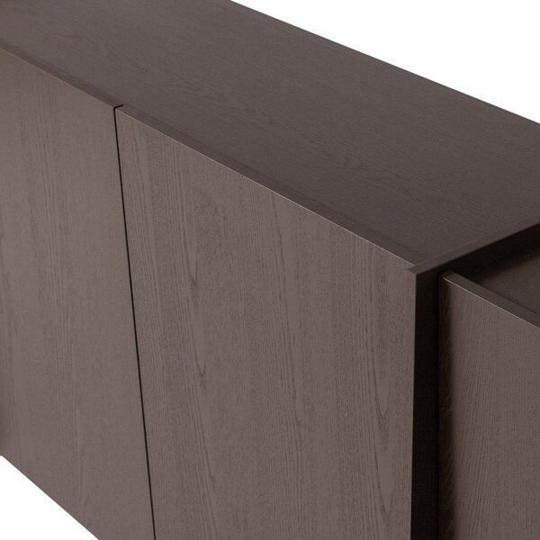 Tamno smeđa komoda u dekoru jasena 200x85x44 cm Brock – WOOOD