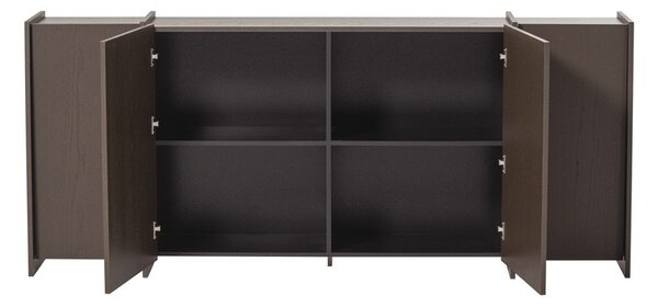 Tamno smeđa komoda u dekoru jasena 200x85x44 cm Brock – WOOOD