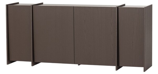 Tamno smeđa komoda u dekoru jasena 200x85x44 cm Brock – WOOOD